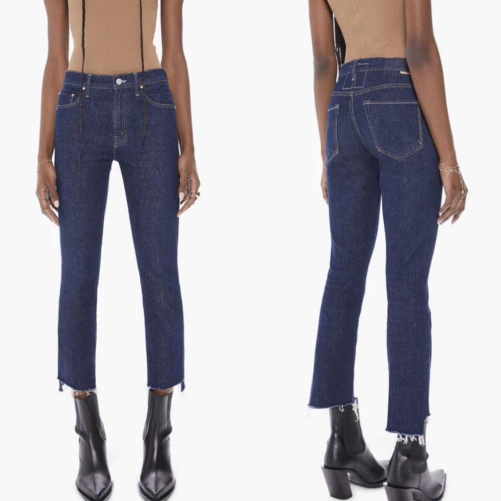 Mother Superior Insider Crop Step Fray Jeans Clean Up Your Act Size 25